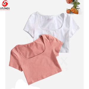 T-shirt court pour femme, décontracté, confortable, écologique, respirant, pour le sport, avec design et logo personnalisés, manches courtes - Product Image 1