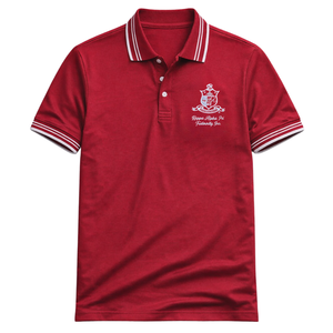 Polo Deportivo a Rayas con el Escudo de la Fraternidad Griega Kappa Alpha Psi, con Tela Deportiva que Absorbe la Humedad y Calidad Premium - Product Image 4