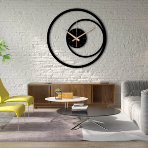 Modern Spiral Metal <b>Wall</b> <b>Clock</b>, Black Minimalist Geometric <b>Wall</b> <b>Clock</b>, Large <b>Decorative</b> <b>Wall</b> <b>Clock</b>, Unique Silent <b>Clock</b> Gift, - Product Image 5