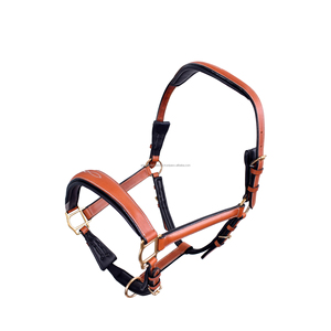Haute qualité anglais selle Style cheval licou blanc couture en cuir véritable fabrication en gros - Product Image 2