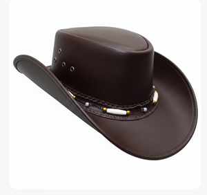 Chapeau en cuir uni unisexe personnalisé OEM, best-seller, haute qualité, chapeaux de cowboy de qualité supérieure - Product Image 5