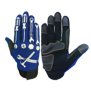 Gants de mécanicien professionnels universels à doigts entiers, respirants, coupe-vent, design en cuir personnalisé, unisexes - Product Image 1