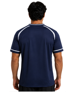 Camiseta Deportiva de Manga Corta para Hombre, Color Azul Marino y Blanco, de Secado Rápido, Transpirable, Personalizada, para Gimnasio, Entrenamiento y Ejercicio - Product Image 2