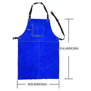 Heavy Duty Flame Retardant <b>Cow</b> Split Leather Welding Work Apron Length Adjustable Size Plain Flame Heat Resistant for Welders - Product Image 6