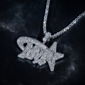 จี้ดาวประดับเพชรโมอิสซาไนต์ VVS แบบ Iced Out เงินแท้ 925 ทรงกลมเจียระไนแบบ Brilliant Cut ตัวเรือนแบบ Channel Setting เครื่องประดับฮิปฮอปสำหรับผู้ชาย - Product Image 5