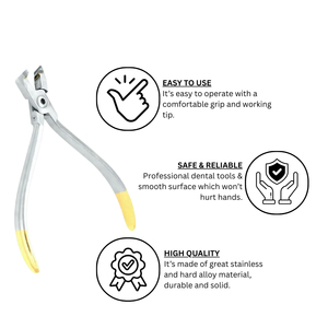 Pince orthodontique manuelle universelle T/C pour coupe et maintien de la extrémité distale, 4,5 pouces, avec inserts en carbure de tungstène, manche doré, réglable - Product Image 5