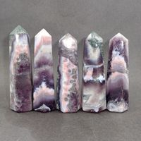 Kristal Amethyst Lace Agate Alami Poles Berkualitas Grosir, Menara Kristal, Tren Fashion, Batu Permata Penyembuh, Rajasthan