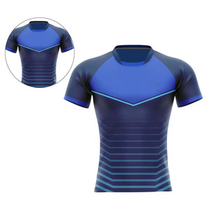 Latest Arrival Printed Mesh Short Sleeve Rugby Jersey Customized Colors Team Names Breathable Quick Dry Fabric Unisex Sports - Product Image 2