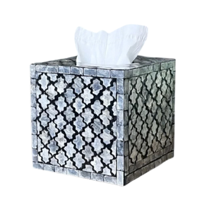 Elegante Caja para Pañuelos Hecha a Mano con Incrustaciones de Madreperla, Mosaico de Conchas Decorativo, Arte de Lujo, Regalo Elegante para la Familia - Product Image 1