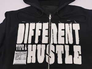 Hoodie Homme Vintage Personnalisé Streetwear 2026 – Coupe et Couture, Zippé Oversize avec Appliques et Patchwork, Effet Vieilli - Product Image 6