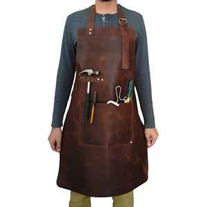 Tablier de pâtissier pliable en cuir véritable de luxe - Résistant à la farine, qualité professionnelle, équipement de cuisine durable LPN-0320 - Product Image 6