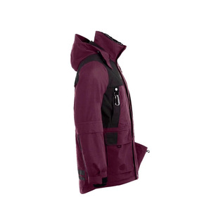 Burgundy Hooded Soft Shell Jacket Waterproof <b>Breathable</b> Plus Size Winter Outdoor Coat <b>Men's</b> Regular Fit - Product Image 2