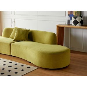 Divano di Lusso Curvo in Velluto da 335 cm con Design a Mezzaluna, 6 Posti, Schiuma ad Alta Densità, Cuscini Decorativi per Soggiorno Moderno - Product Image 6