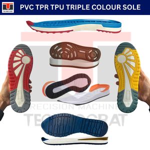Máquina de Fabricación de Suelas Tricolores de TPR, TPU y PVC Technocrat Mouldings con Bomba de Engranajes 380V/220V, 1 Año de Garantía - Product Image 2