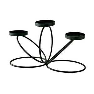 Modern Matte <b>Black</b> Metal <b>Candelabra</b> Circular Design Home Decoration Candle Holder Set - Product Image 3