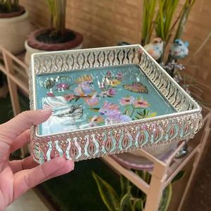 Plateau en argent allemand avec motifs personnalisés, impression Pichwai, idées cadeaux, plateaux décoratifs, prix abordable, cadeaux personnalisables, plateaux d'emballage - Product Image 1