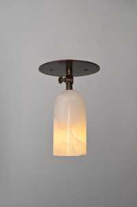 Applique murale minimaliste avec abat-jour en marbre, support en laiton, luminaire décoratif d'intérieur - Product Image 2