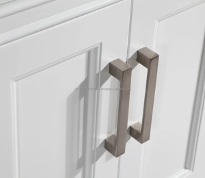 Espejo de tocador moderno de 24 pulgadas de madera maciza para montar en el suelo, conjunto de mueble de tocador individual de diseño elegante con espejo de lavabo único para baño 1 - Product Image 5