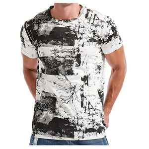 Men's Casual Digital Printing Sublimation T-<b>Shirt</b> 100% Cotton Customized Solid Color Breathable Eco-Friendly - Product Image 1