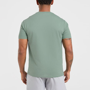 Fabricants de t-shirts OEM, t-shirts personnalisés pour hommes en coton 100% avec logo sur le devant, manches courtes, col rond, décontractés, respirants, à séchage rapide, pour le fitness - Product Image 4