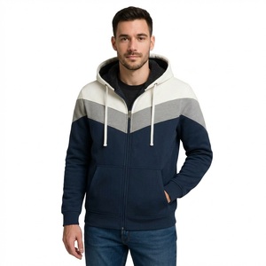Sudadera con capucha y cremallera en contraste de color para hombre a la moda |   Sudadera de Felpa de Algodón Premium, Personalizada OEM, Fábrica de Bangladesh, Venta al Por Mayor, Ropa Urbana - Product Image 1