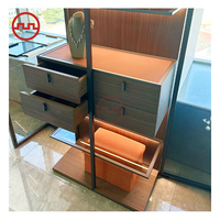 Beleuchtete Transparente Aluminium-Holz-Glas Luxus Moderne Vitrine Aufbewahrungsmöbel Schrank mit Schubladen