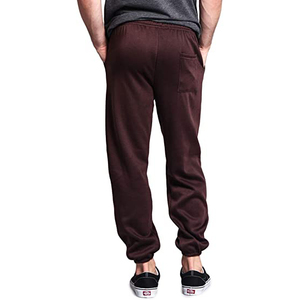 SHARISSA Men's Cotton Fleece Casual Joggers Elastic Waist Side Pockets Breathable Quick Dry Winter Dark Brown - Product Image 4