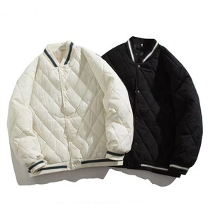 Chaqueta bomber acolchada de invierno para hombre, con cierre, a prueba de viento, estilo universitario, informal, para uso al aire libre - Product Image 1