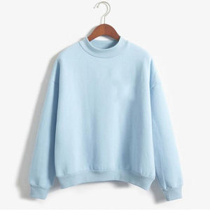 Women's White Mock Neck Oversized Sweatshirt <b>Drop</b> Shoulder Long Sleeve Casual Fleece Pullover Loose Fit Soft Cotton Blend Autumn - Product Image 4