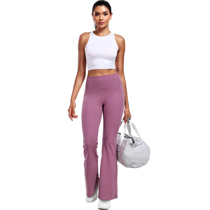 Leggings de sport évasés pour femme, taille élastique, pour entraînement, yoga et fitness, vente en gros - Product Image 3