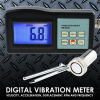 Analizador de Vibraciones Profesional 4 en 1 con Base Magnética, Acelerómetro Externo, Pantalla LCD, Medidor de Desplazamiento, Velocidad, Aceleración y RPM