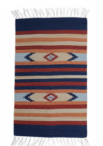 Tapis en coton fait main moderne, qualité commerciale robuste, lavable, à poils moyens, épaisseur personnalisable, motif floral, réversible - Product Image 4