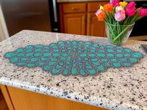 Handmade Embroidered Luxury Design Customized Shape Green Leaf Pattern Eco-Friendly Durable Lightweight <b>Adjustable</b> <b>Table</b> Mat - Product Image 6