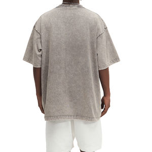 Camiseta Oversize Lisa de 300 g/m² con Lavado Ácido, 100% Algodón de Alto Gramaje, Hombro Caído, Lavado a la Piedra, Venta al por Mayor - Product Image 1