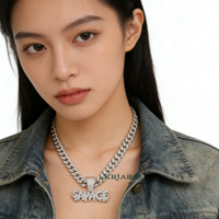 Pendentif Lettre Unisexe en Argent 925 Plaqué Or 18K et Or Rose avec Moissanite, Style Hip-Hop, Idéal au Quotidien
