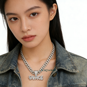 Pendentif Lettre Unisexe en Argent 925 Plaqué Or 18K et Or Rose avec Moissanite, Style Hip-Hop, Idéal au Quotidien - Product Image 3