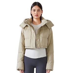 Veste d'aviateur courte d'automne pour femme JAC22 M16160F, en cuir imperméable, à col montant, à fermeture éclair, en coton fin, avec grande poche - Product Image 3