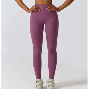 Pantalons de yoga ajustés à taille haute en tricot personnalisés, leggings sans couture de haute qualité, leggings de yoga pour femmes - Product Image 1