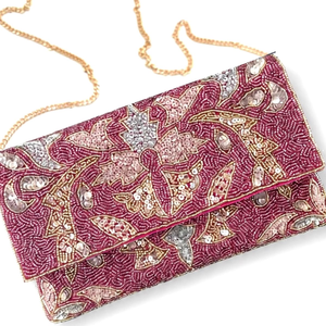 Sac à main en coton brodé à la main avec motifs floraux orange, Matériel de broderie personnalisé pour tissu de base, Forme personnalisée, Artisanat - Product Image 6