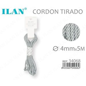 Cordoncino Ilan Tirado 4mmx5m Grigio Argento per Artigianato e Cucito - Product Image 3