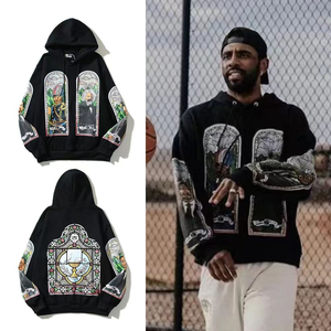 Sudadera con Capucha de Felpa de Algodón de Lujo con Logotipo Personalizado, Unisex, de Hombros Caídos, Talla Grande, Sudadera con Estampado Unisex - Product Image 1