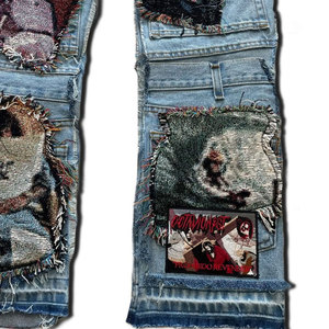 Plain Dyed Regular Fit Men Jogging Trouser Great Personality Custom Jeans For Men's Pakistan Manufacturer Painted <b>Flared</b> Jeans - Product Image 4