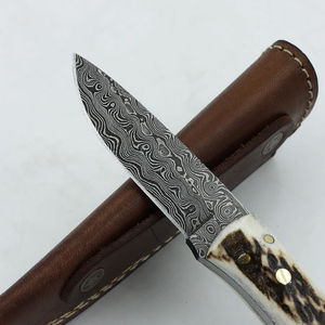 Short <b>Sign</b> High Quality Custom OEM Supported Damascus Steel Camping Knife Pakka Wood Handle Handmade - Product Image 5
