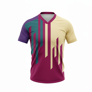 Men's V-Neck Geometric Soccer Jersey Short Sleeve Moisture Wicking Polyester All Seasons Athletic Fit - Product Image 1