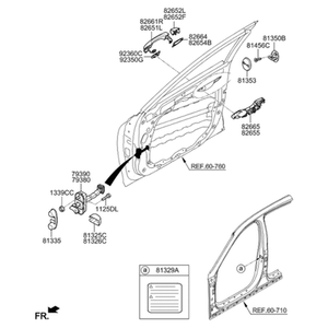 Nouvelles serrures et quincaillerie de porte extérieure G90/EQ900 Droite 79390D2500 - Product Image 2