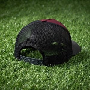 Casquette de baseball pour homme, bordeaux, style trucker, broderie tigre, dos en maille noire, fermeture snapback, logo personnalisé - Product Image 6