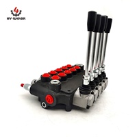 Vanne de commande directionnelle hydraulique pneumatique Hy-Waloil P80, 5 sections, commande manuelle, monobloc pour camion à benne basculante
