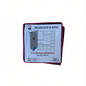 Organizzatore Armadio Pieghevole a Cinque Strati in Tessuto per Vestiti da Camera da Letto 30x30x100CM - Product Image 2