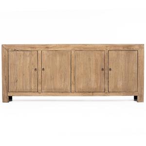 Buffet Capri à 4 portes en teck massif couleur naturelle pour salon intérieur - Product Image 6