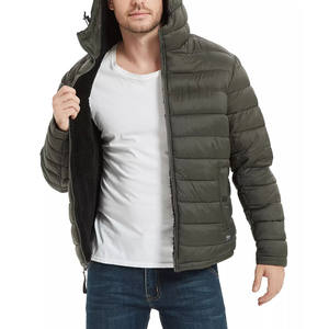 Invierno a prueba de viento 100% Nylon calentado hombres chaqueta acolchada negra deportes al aire libre chaqueta acolchada mantener caliente chaqueta de invierno - Product Image 5